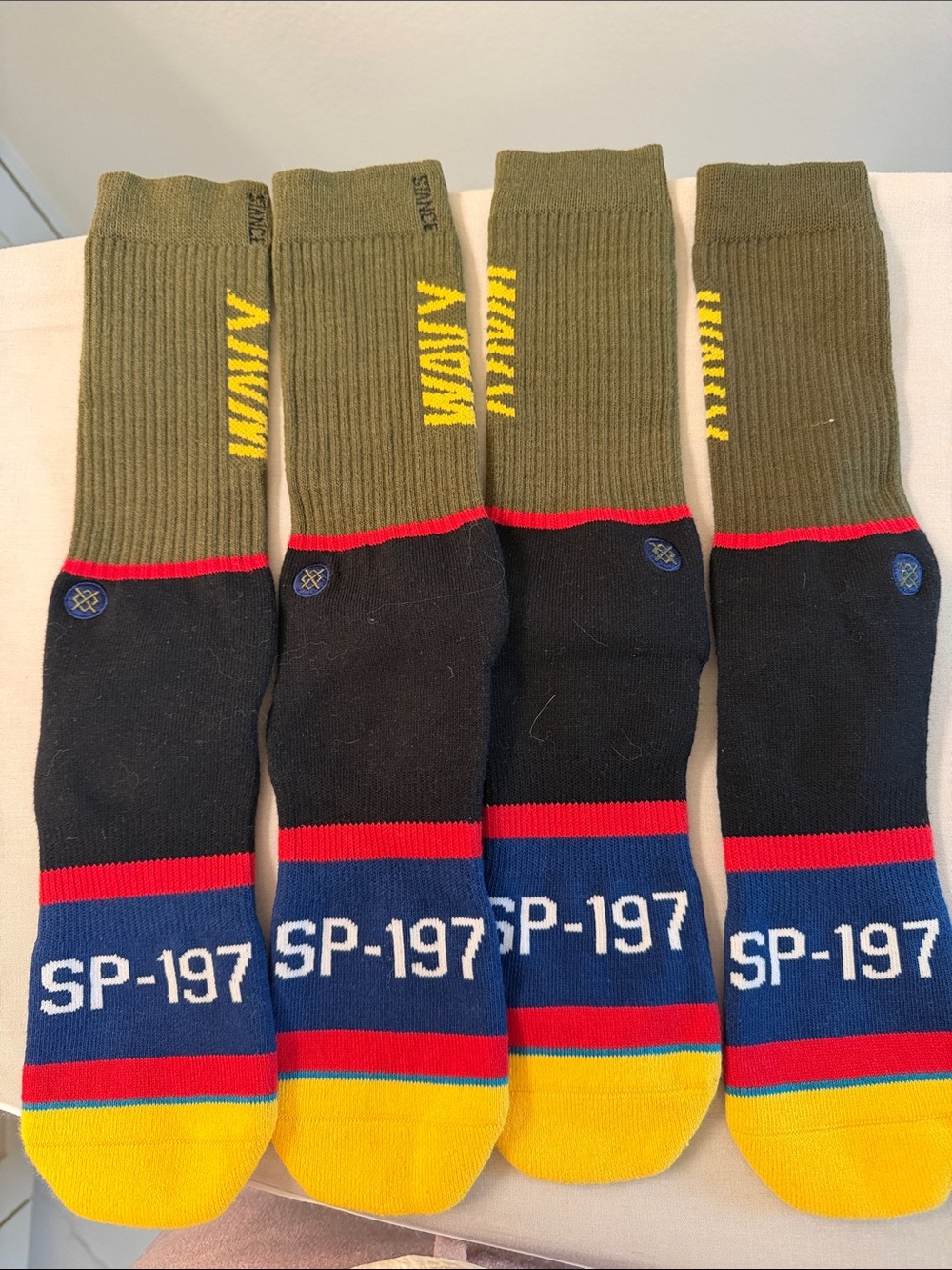 Stance Men’s Olive, Black & Yellow SP-197 Athletic Crew Socks